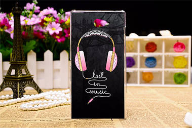 Силіконовий чохол для Sony Xperia M2 d2302 d2303 з малюнком рожеві навушники