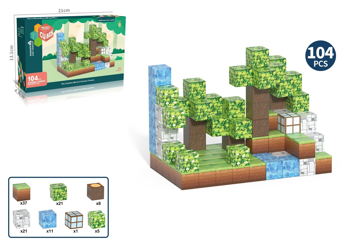 Конструктор My World Магнітні блоки 2.0 см , 104 елементів (7120488)