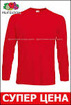 Чоловіча футболка з довгим рукавом червона лонгслів Valueweight long sleeve Fruit of the Loom,2XL, фото 4