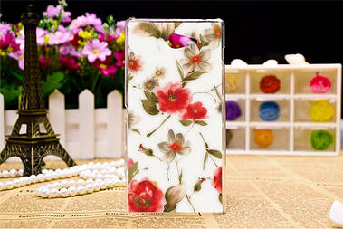 Чохол для Sony Xperia M2 d2302 d2303 з картинкою червоні квіти на білому тлі