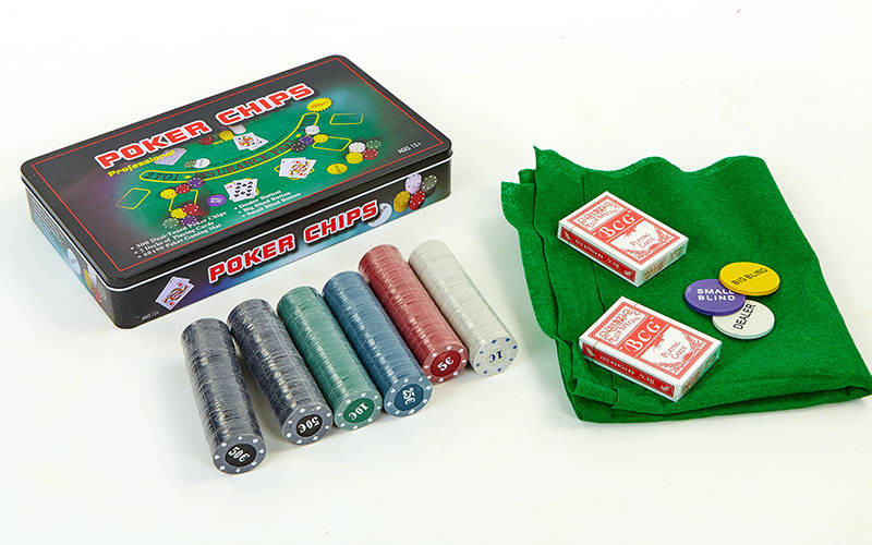 Набор для покера в металлической коробке 300 шт - фото 1 - id-p406071177