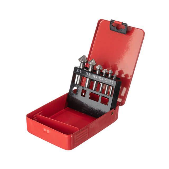 Набір конічних зенкерів 6 шт HSS 90° для металу, фасок і отворів, фото 1