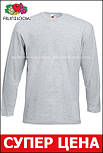 Чоловіча футболка з довгим рукавом сіра лонгслів Valueweight long sleeve Fruit of the Loom,S, фото 4