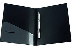 Папка зі швидкозшивачем пластикова 20 мм. з кишенею, чорна. AXENT