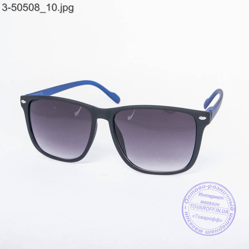 Квадратні сонцезахисні окуляри унісекс чорно-сині - 3-50508, фото 1