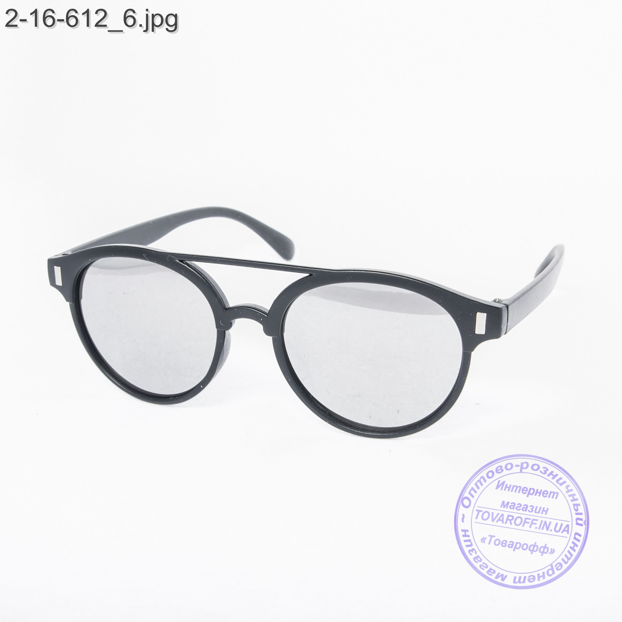 Сонцезахисні окуляри унісекс - чорні дзеркальні -2-16-612