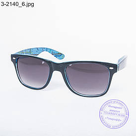 Окуляри сонцезахисні Вайфарер (Wayfarer) чорно-сині - 3-2140