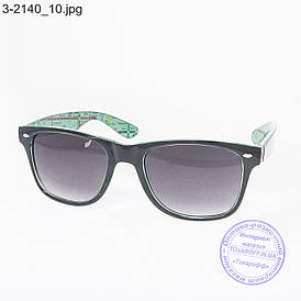 Окуляри сонцезахисні Вайфарер (Wayfarer) чорно-зелені - 3-2140