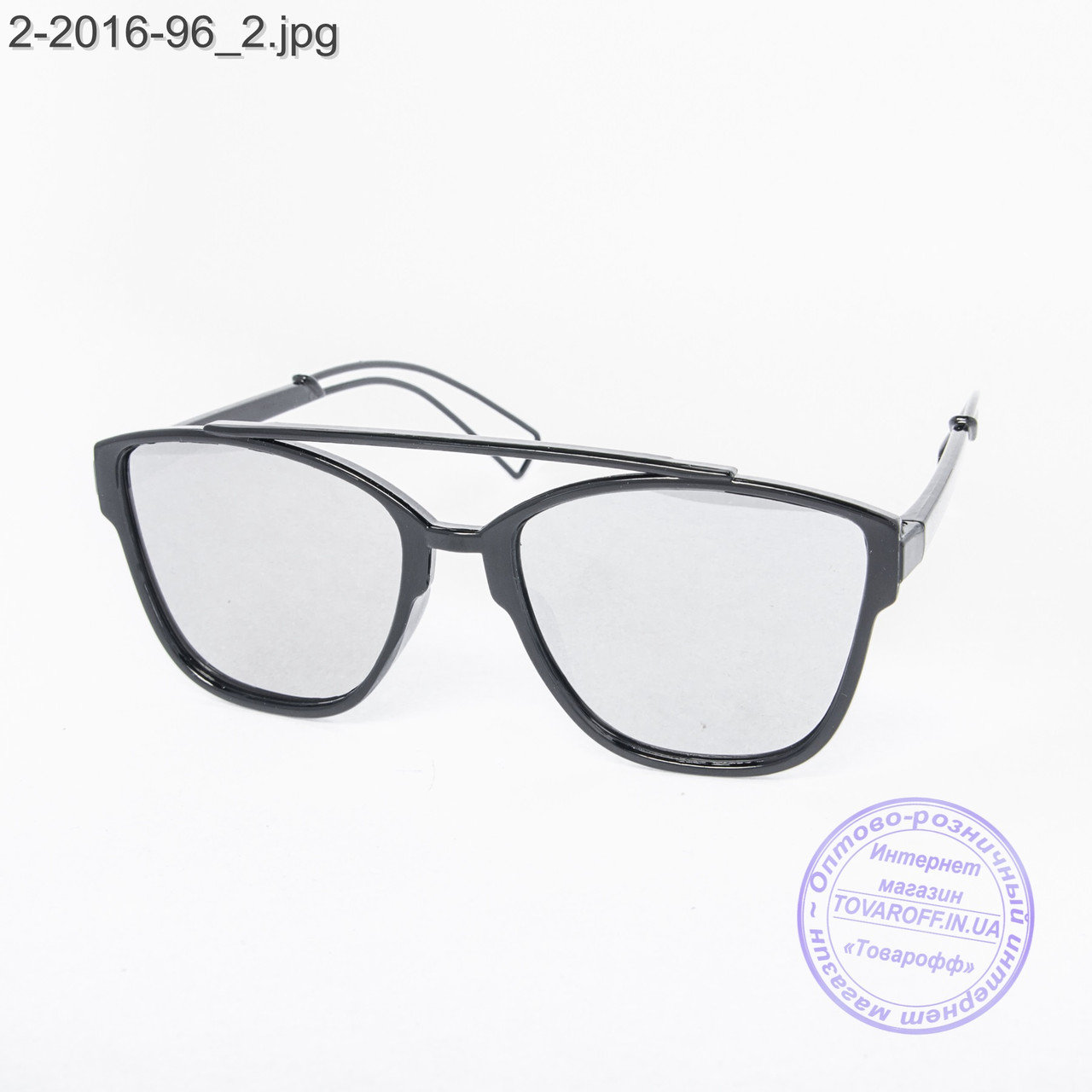 Сонцезахисні окуляри унісекс - чорні дзеркальні -2-2016-96