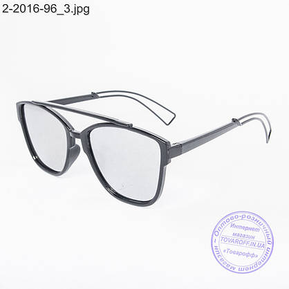 Сонцезахисні окуляри унісекс - чорні дзеркальні -2-2016-96, фото 3