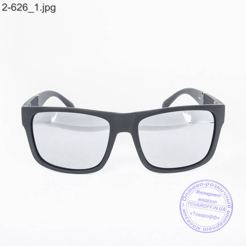 Сонцезахисні окуляри унісекс - чорні дзеркальні -2-626, фото 2