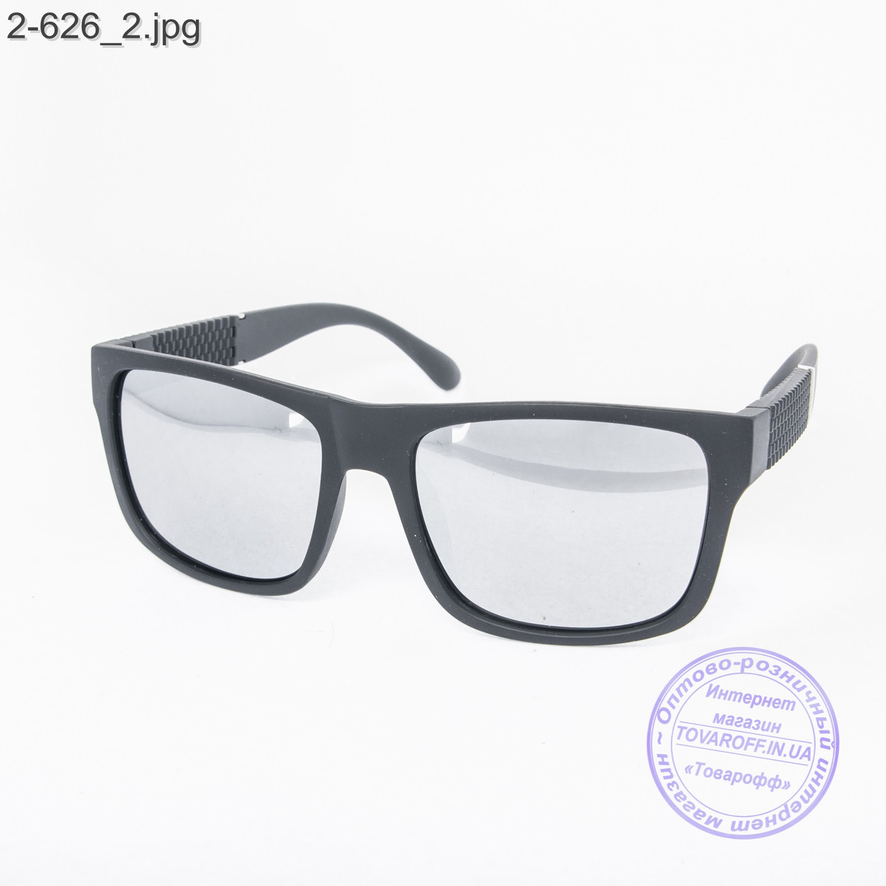 Сонцезахисні окуляри унісекс - чорні дзеркальні -2-626