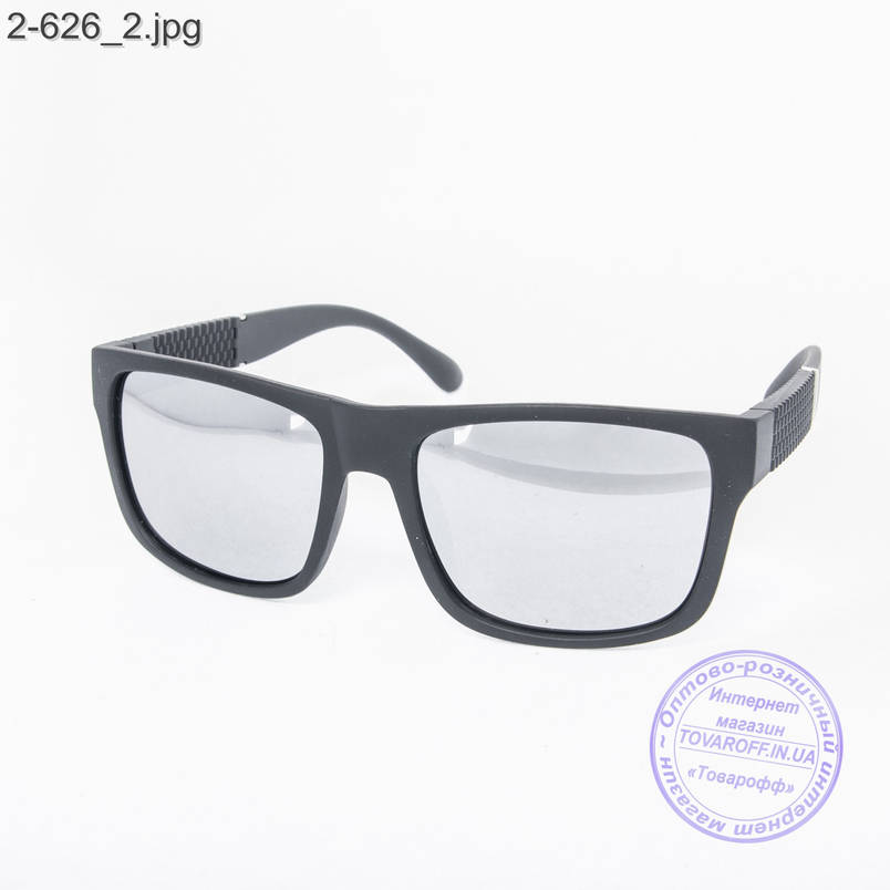 Сонцезахисні окуляри унісекс - чорні дзеркальні -2-626, фото 1