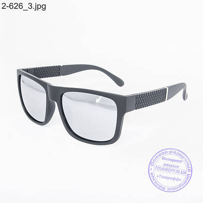 Сонцезахисні окуляри унісекс - чорні дзеркальні -2-626, фото 3