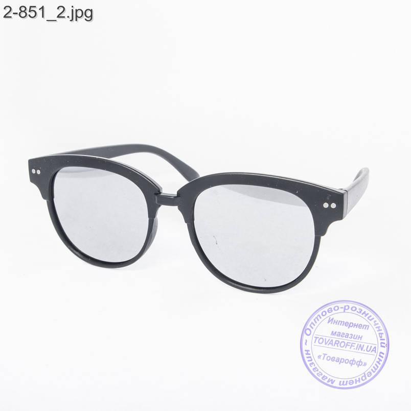 Сонцезахисні окуляри унісекс - чорні дзеркальні -2-851, фото 1