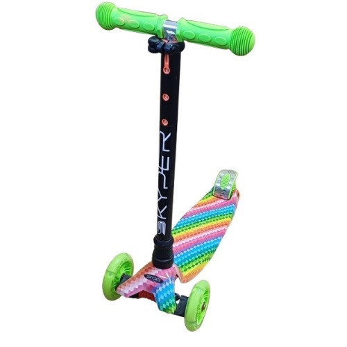 Самокат Best Scooter MAXI зелений веселка, фото 1