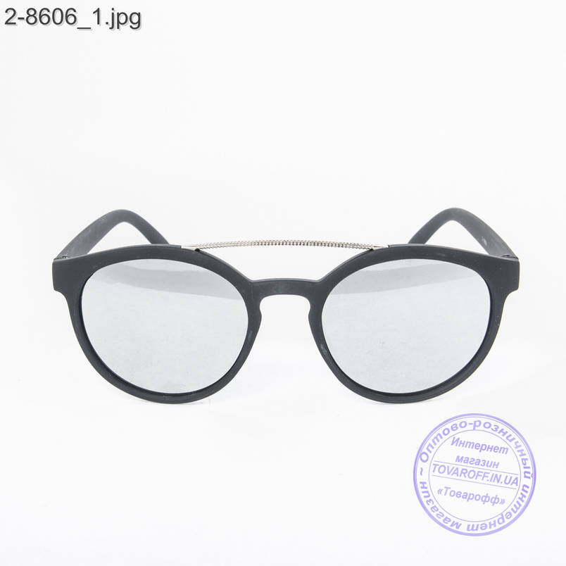 Сонцезахисні окуляри унісекс - чорні дзеркальні -2-8606, фото 2