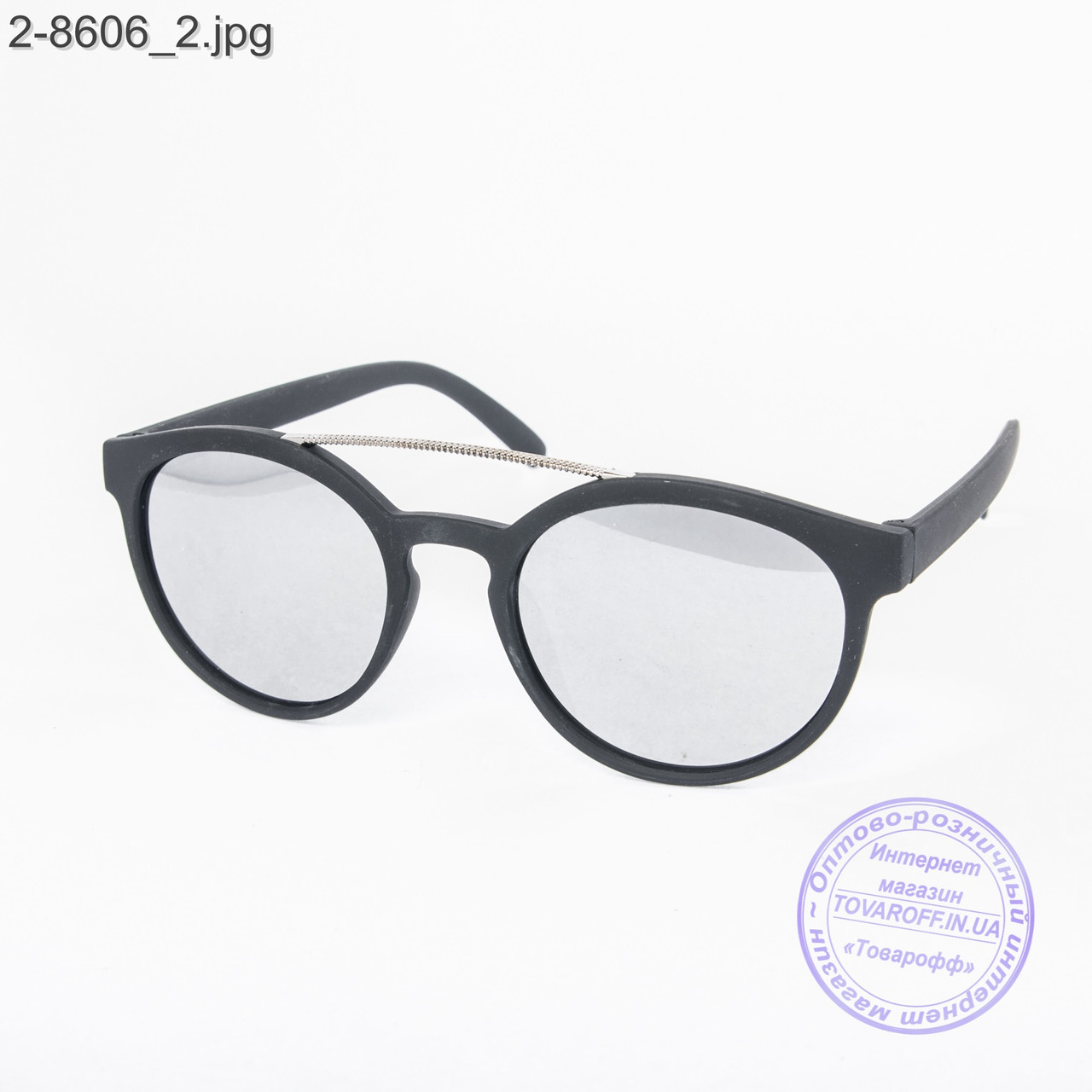 Сонцезахисні окуляри унісекс - чорні дзеркальні -2-8606