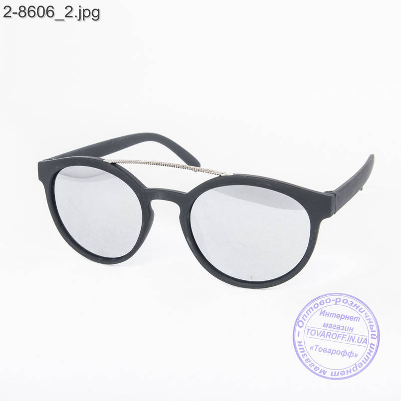 Сонцезахисні окуляри унісекс - чорні дзеркальні -2-8606, фото 1