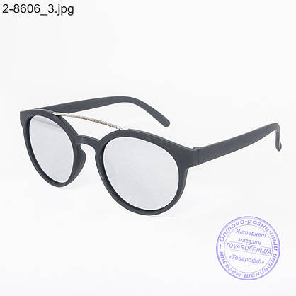 Сонцезахисні окуляри унісекс - чорні дзеркальні -2-8606, фото 3