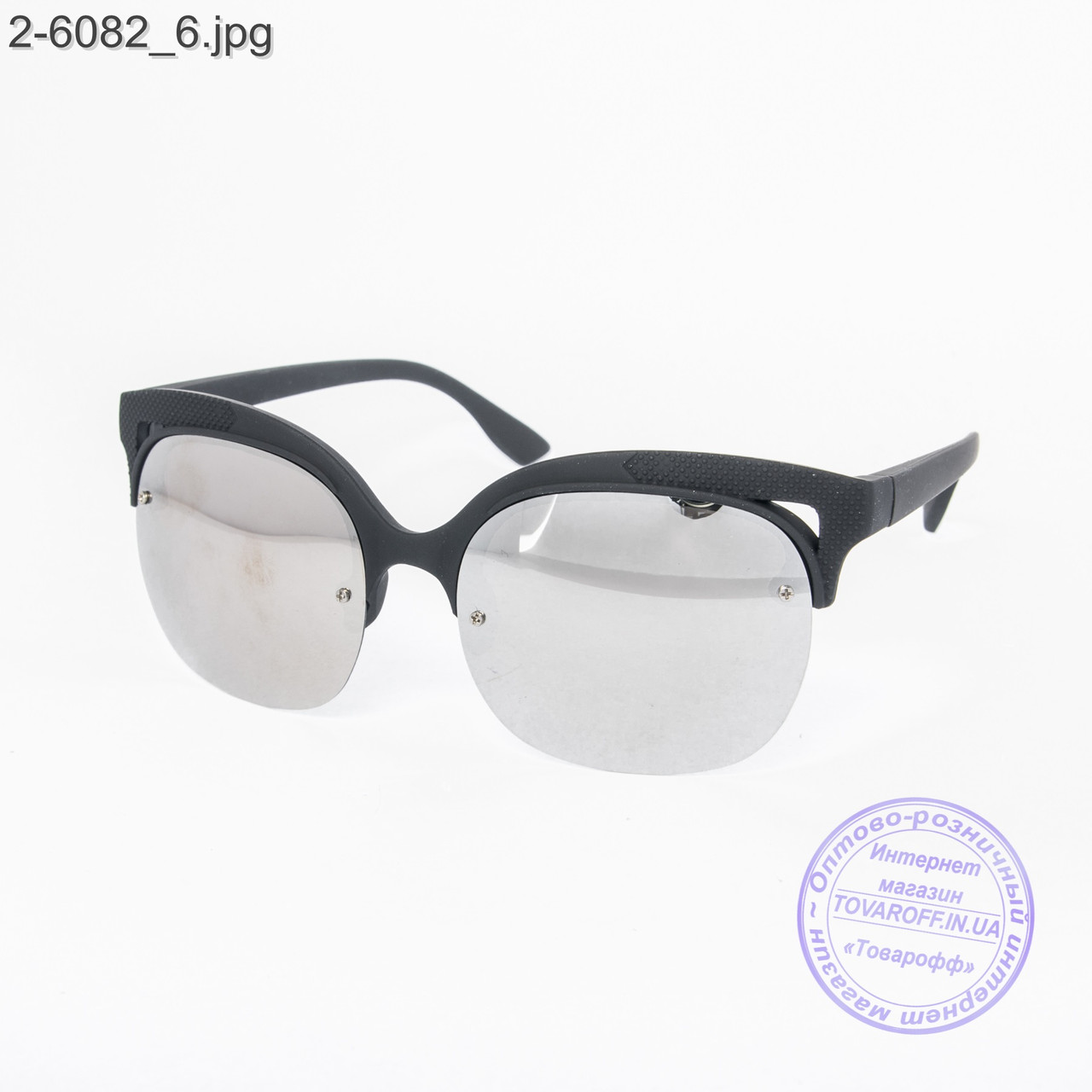Сонцезахисні окуляри унісекс - чорні дзеркальні -2-6082
