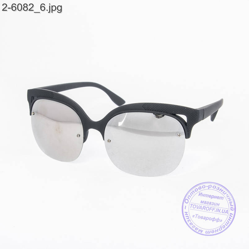 Сонцезахисні окуляри унісекс - чорні дзеркальні -2-6082, фото 1