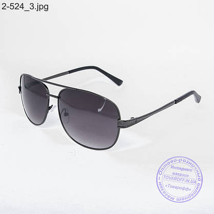 Чоловічі сонцезахисні окуляри чорні - 2-524, фото 3