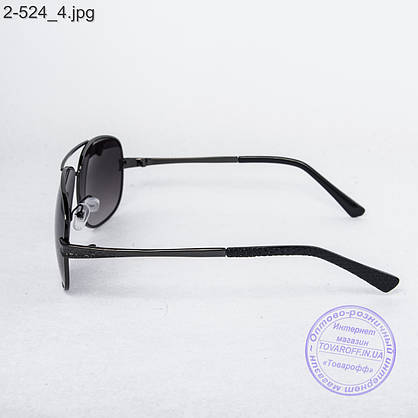Чоловічі сонцезахисні окуляри чорні - 2-524, фото 4