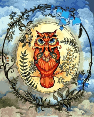 Малювання за номерами "Магічна сова" (VP615) Турбо 40 х 50 см, фото 1