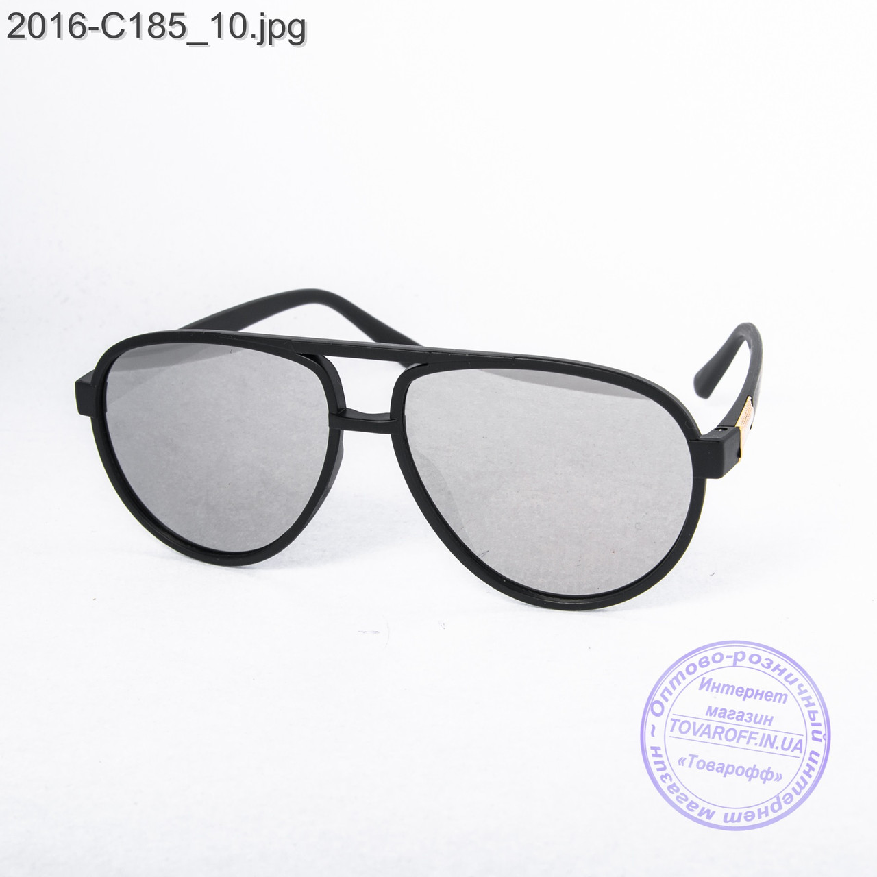 Сонцезахисні окуляри унісекс - чорні дзеркальні -2-16-C185