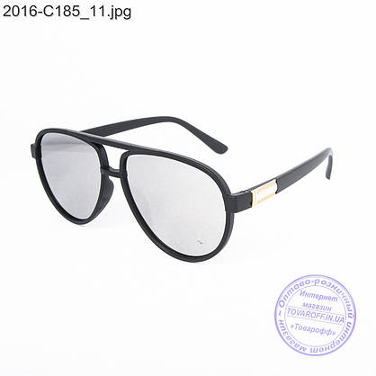 Сонцезахисні окуляри унісекс - чорні дзеркальні -2-16-C185, фото 3