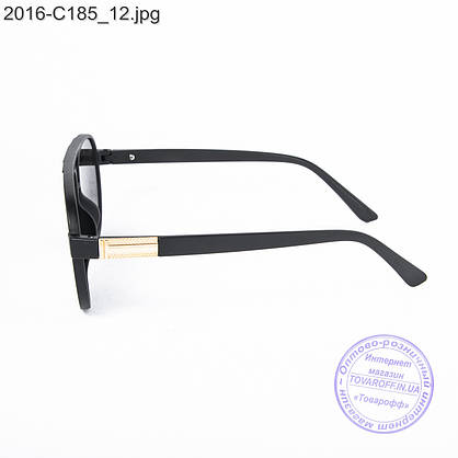 Сонцезахисні окуляри унісекс - чорні дзеркальні -2-16-C185, фото 4