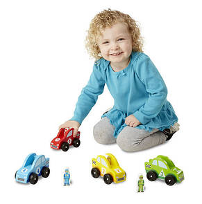 Дерев'яний набір ТМ Melissa&Doug Перегонові автомобілі, фото 5