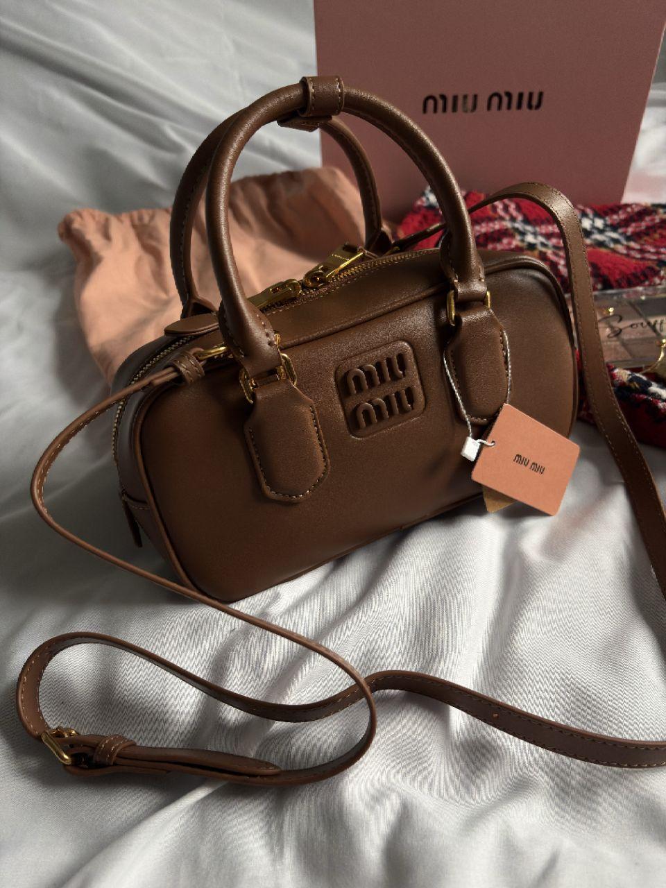 Miu Miu Arcadie Leather Bag Brown, фото 1