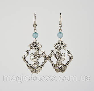 Сережки з аквамарином. Сережки аквамарин арт. 77431