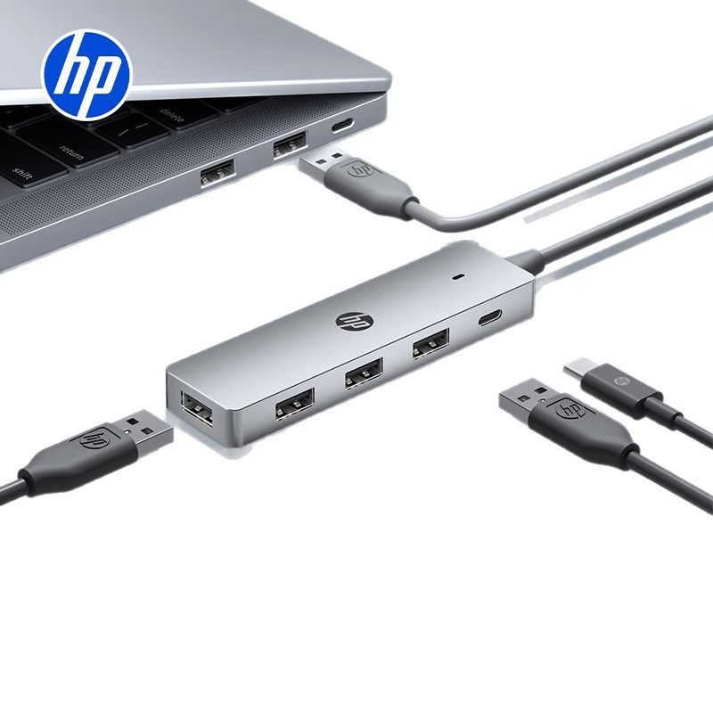 USB-хаб HP 5-в-1 (USB-A) DHC-CT110X сірий