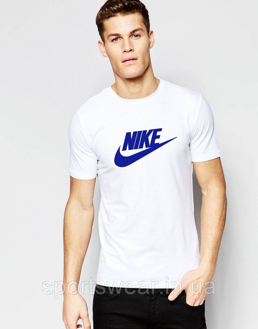 Літня футболка біла з принтом Nike Найк на чоловіка, хлопчика. Трикотажний чоловічий спортивний одяг