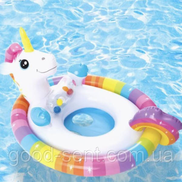 Плотик надувний із прорізами для ніжок 71х76*58 см 59570 NP Єдиноріг, фото 1