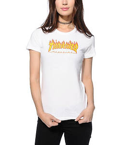 Футболка жіноча Thrasher Flame Logo ( Біла )