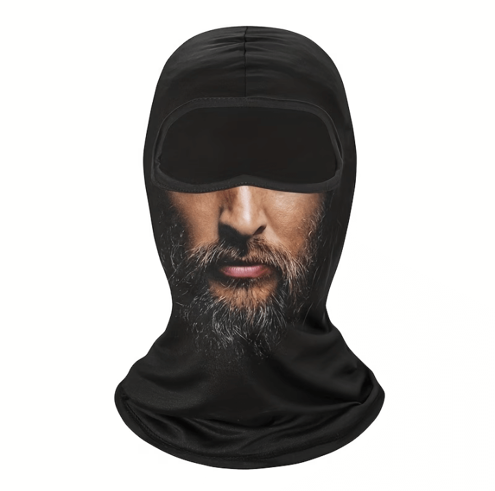 Маска-шапка-балаклава чорна з кольоровим принтом №17 на всю голову Унісекс, фото 1