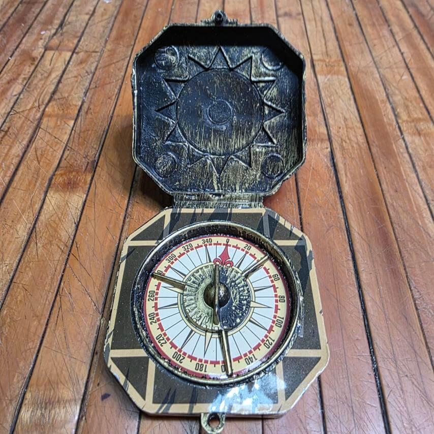 Компас капітана піратів Джека Горобця старовинний Бронза дитячий 65х60х20мм, фото 1