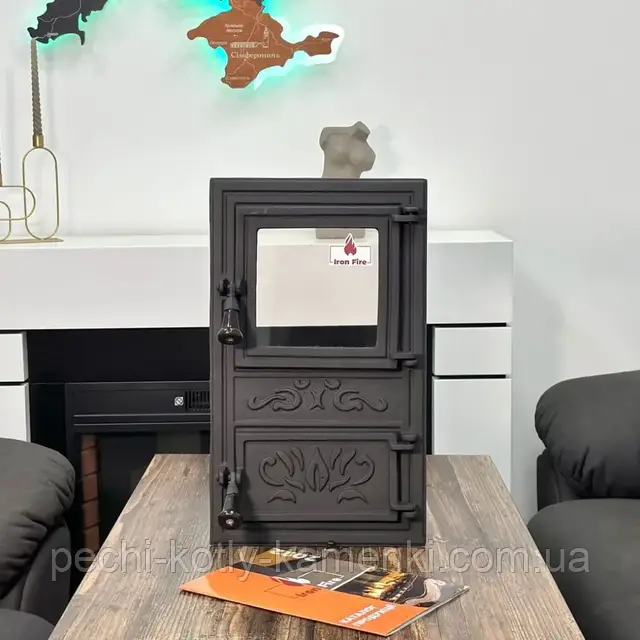 Дверца для печи чугунная Aventa Iron Fiona 305х510 мм со стеклом