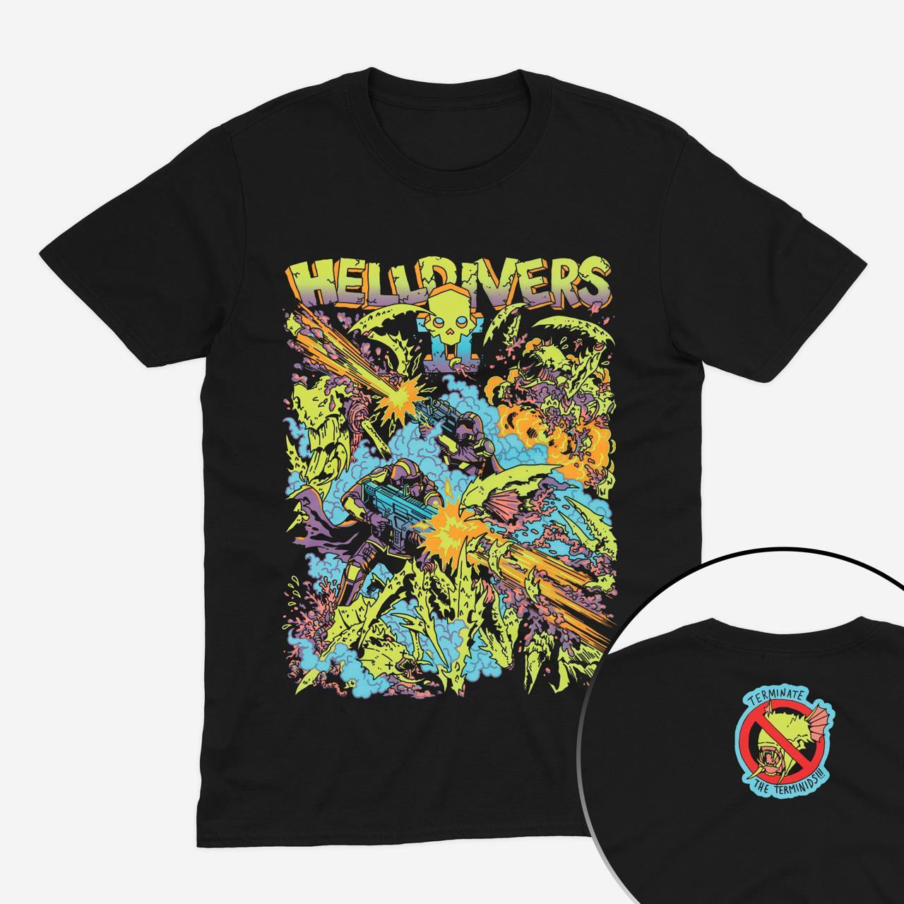 Футболка чорна Morze HELLDIVERS 2  V3, фото 1