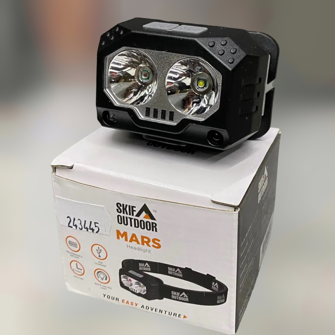 Ліхтар налобний Skif Outdoor Mars, біле + червоне світло, акумулятор 1200 mAh, світіння до 5 годин, фото 1