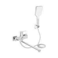 Змішувач для ванни Qtap Arvin з довгим поворотним виливом і душовим гарнітуром QTARV260CRM48641 Chrome