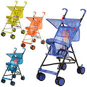 Коляска дитяча B-1 (4 шт.) тростинка, мікс (оранж, зелений, блакитний,фіолет), у кірку, 104-17-15 см зелений