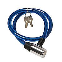 Замок тросовий на ключі VLT PJ-112S 800мм *12мм синій AM (брендоване пакування)