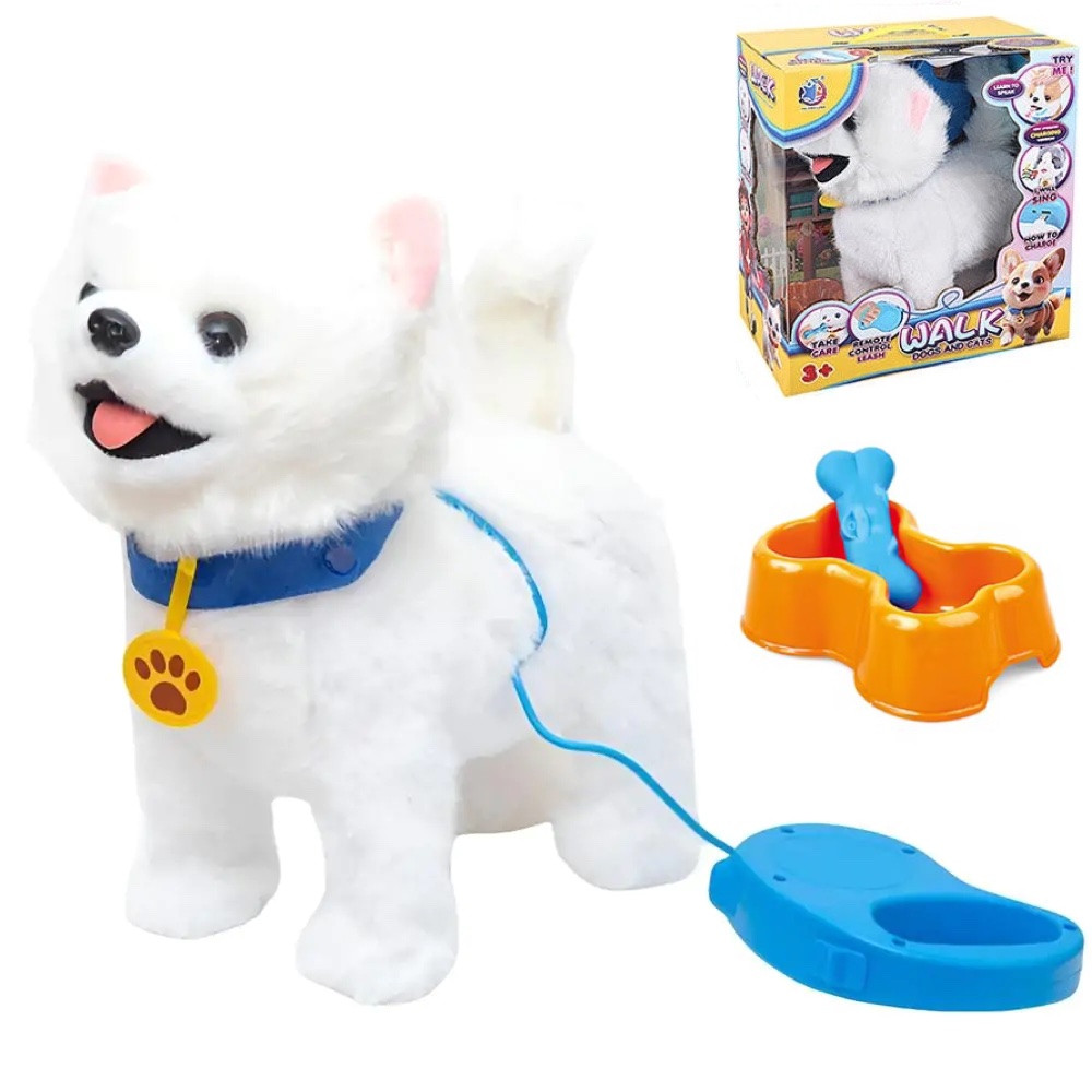 Іграшка на дистанційному керуванні / собачка на повідку (ходить, облизує, співає, повторює) арт. 55 G-6, фото 1