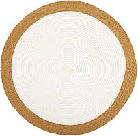 Набір 6 сервірувальних серветок (плейсмат) "Natural Frame" Ø38 см, білий поліпропілен