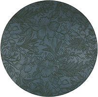 Набір 6 сервірувальних килимків "Flowery" з екошкіри Ø 38 см, синій (підтарельники)